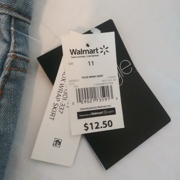 Energie women's size 11 light wash faux wrap skirt - Picture 11 of 16